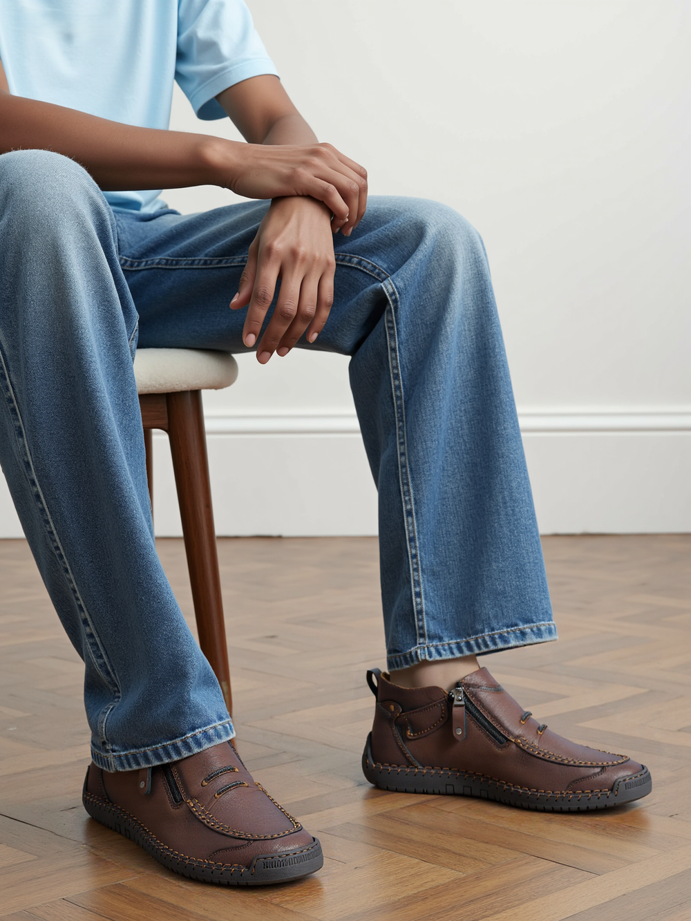 ⏰ Limited-Time 70% OFF – Men’s Handmade Leather Driving Boots | Wide Toe, Arch Support, Waterproof, Pressure Relief, Non-Slip Comfort for Everyday & Travel