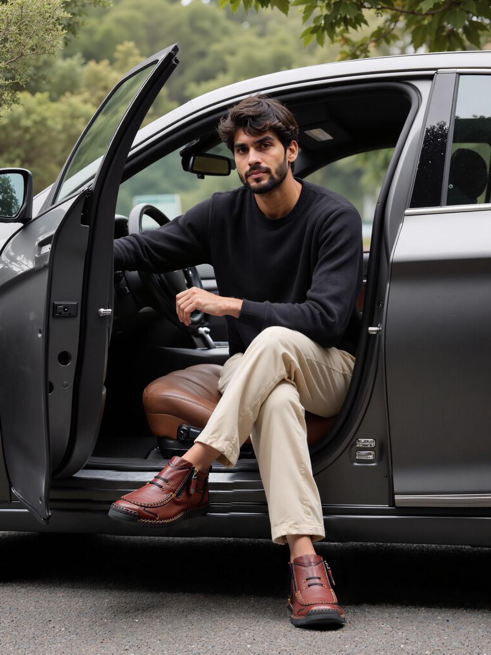 ⏰ Limited-Time 70% OFF – Men’s Handmade Leather Driving Boots | Wide Toe, Arch Support, Waterproof, Pressure Relief, Non-Slip Comfort for Everyday & Travel